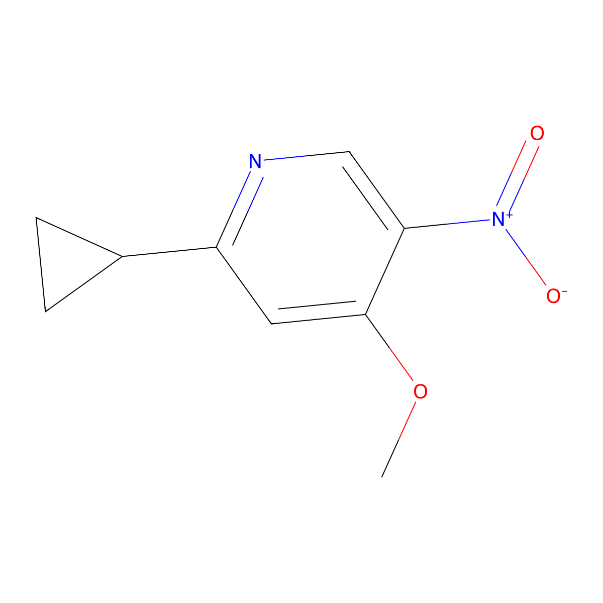2-Cyclopropyl-4-methoxy-5-nitropyridine molecular structure, CAS 1419610-79-9