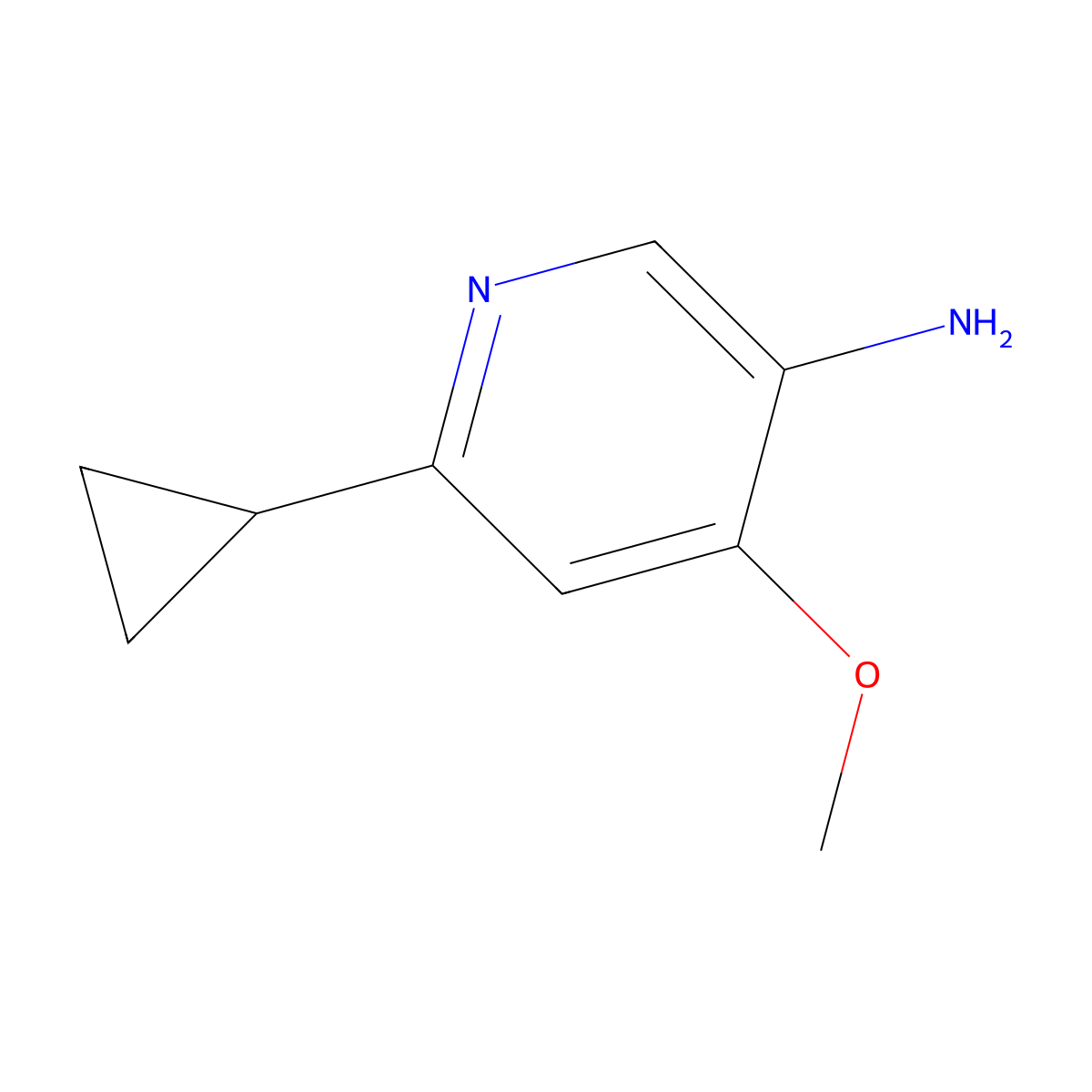 6-Cyclopropyl-4-methoxypyridin-3-amine molecular structure, CAS 1419610-80-2