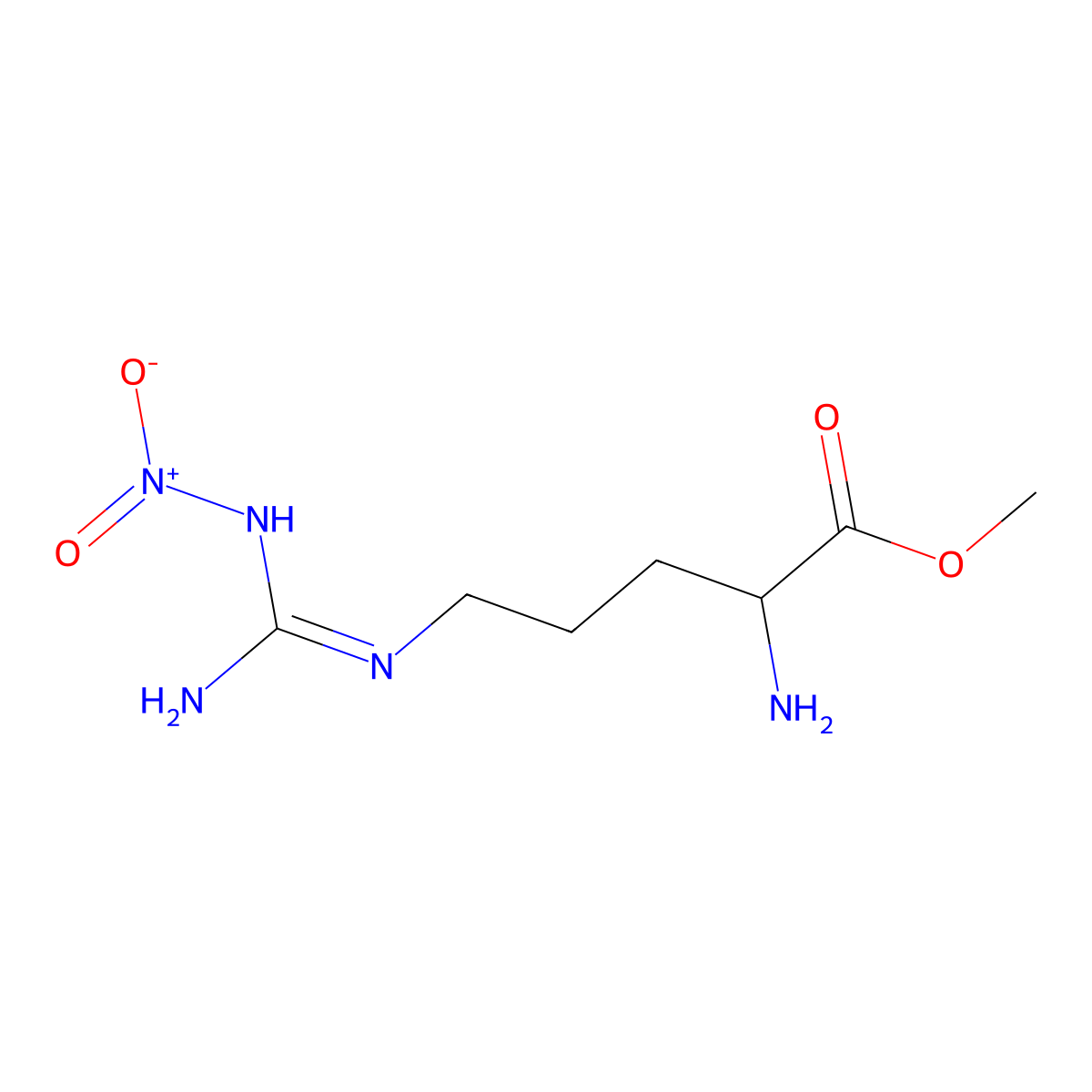 D-Ornithine, N5-(imino(nitroamino)methyl)-, methyl ester molecular structure, CAS 141968-19-6