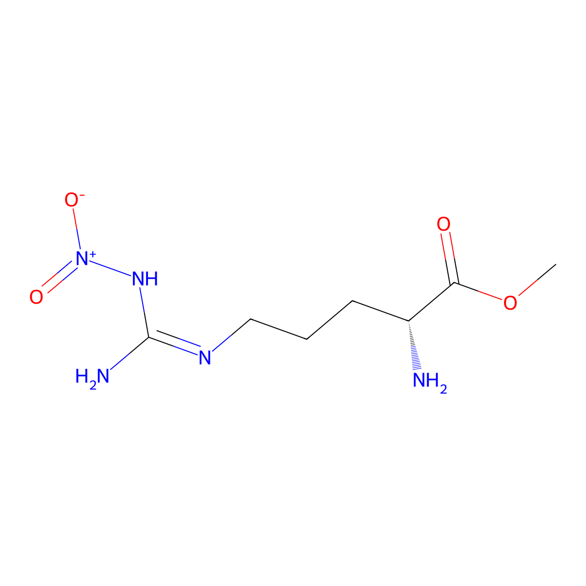 D-Ornithine, N5-(imino(nitroamino)methyl)-, methyl ester molecular structure, CAS 141968-19-6