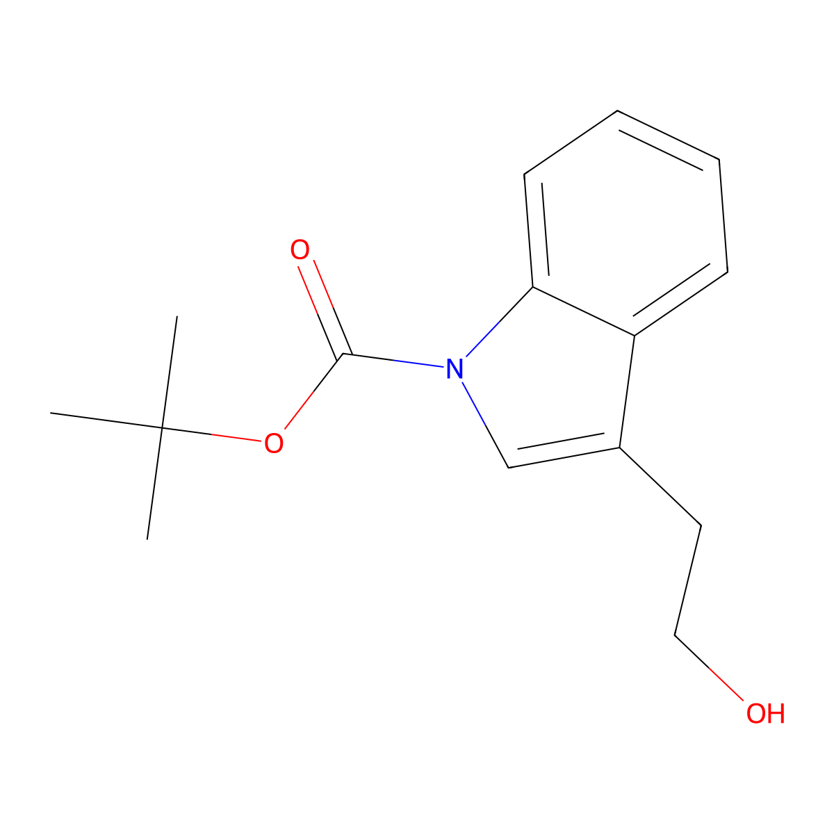 tert-butyl 3-(2-hydroxyethyl)-1H-indole-1-carboxylate molecular structure, CAS 141972-32-9