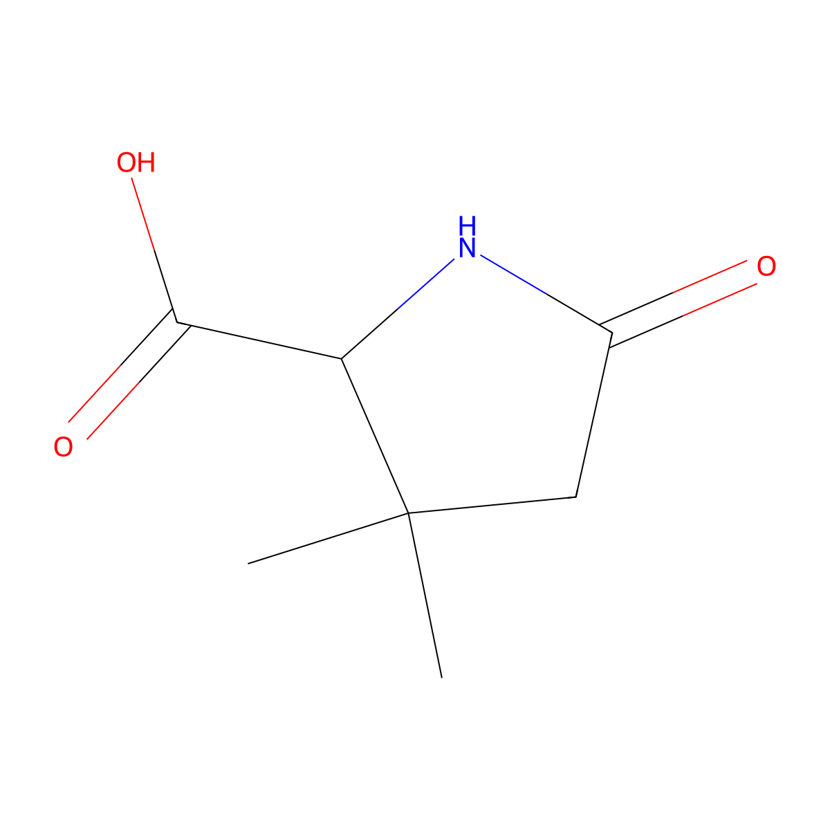 3,3-Dimethyl-5-oxopyrrolidine-2-carboxylic acid molecular structure, CAS 141978-97-4