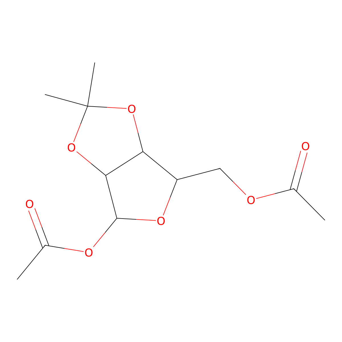 1,5-Di-O-acetyl-2,3-isopropylidene-D-ribose molecular structure, CAS 141979-56-8