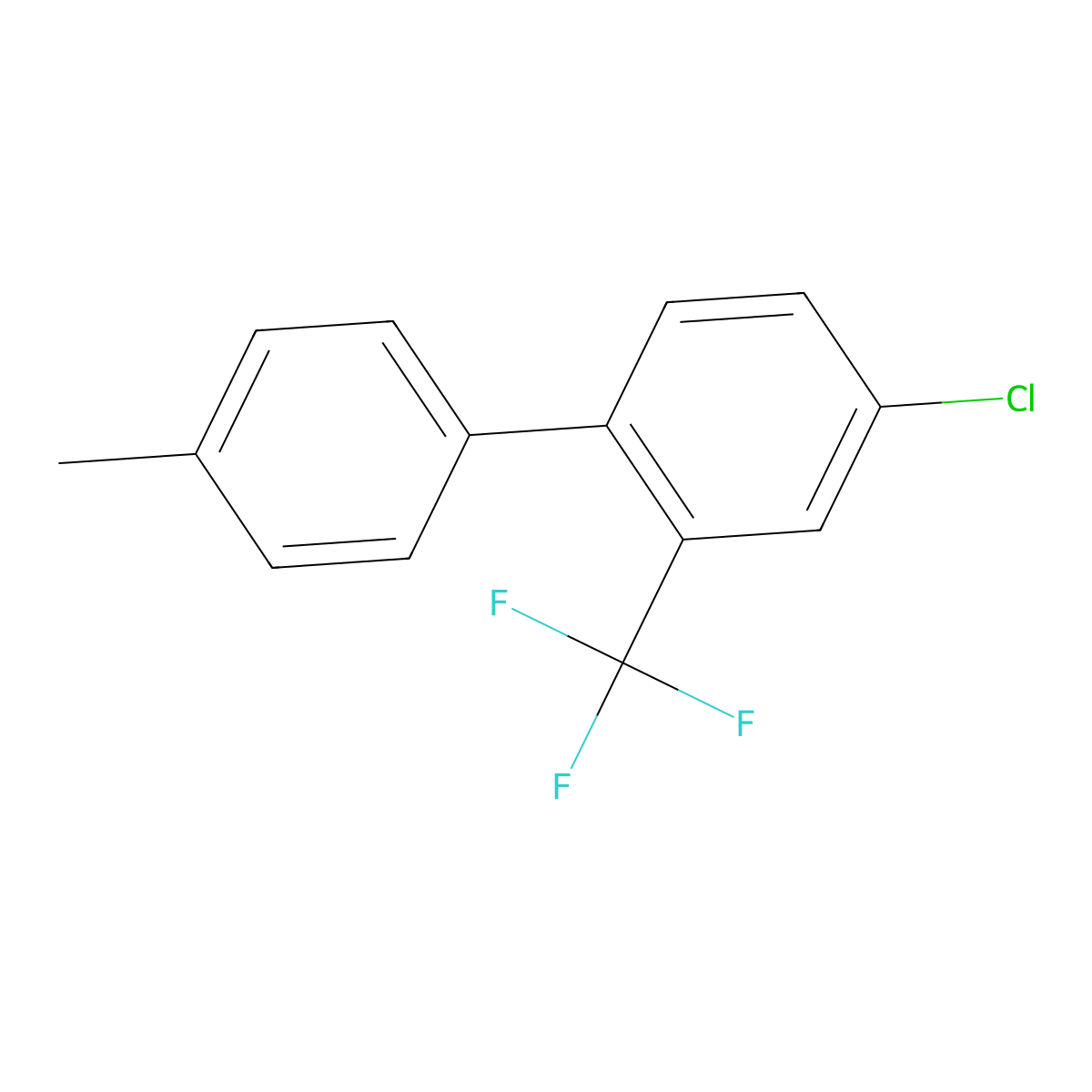 4-Chloro-4'-methyl-2-(trifluoromethyl)-1,1'-biphenyl molecular structure, CAS 1419798-91-6