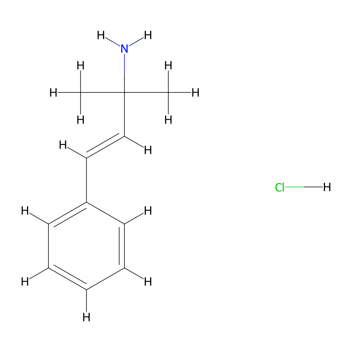 2-Methyl-4-phenylbut-3-en-2-amine hydrochloride molecular structure, CAS 141983-85-9
