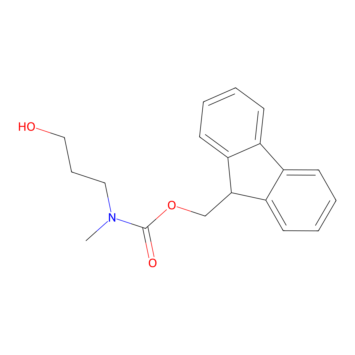 (9H-fluoren-9-yl)methyl 3-hydroxypropylmethylcarbamate molecular structure, CAS 1419843-78-9