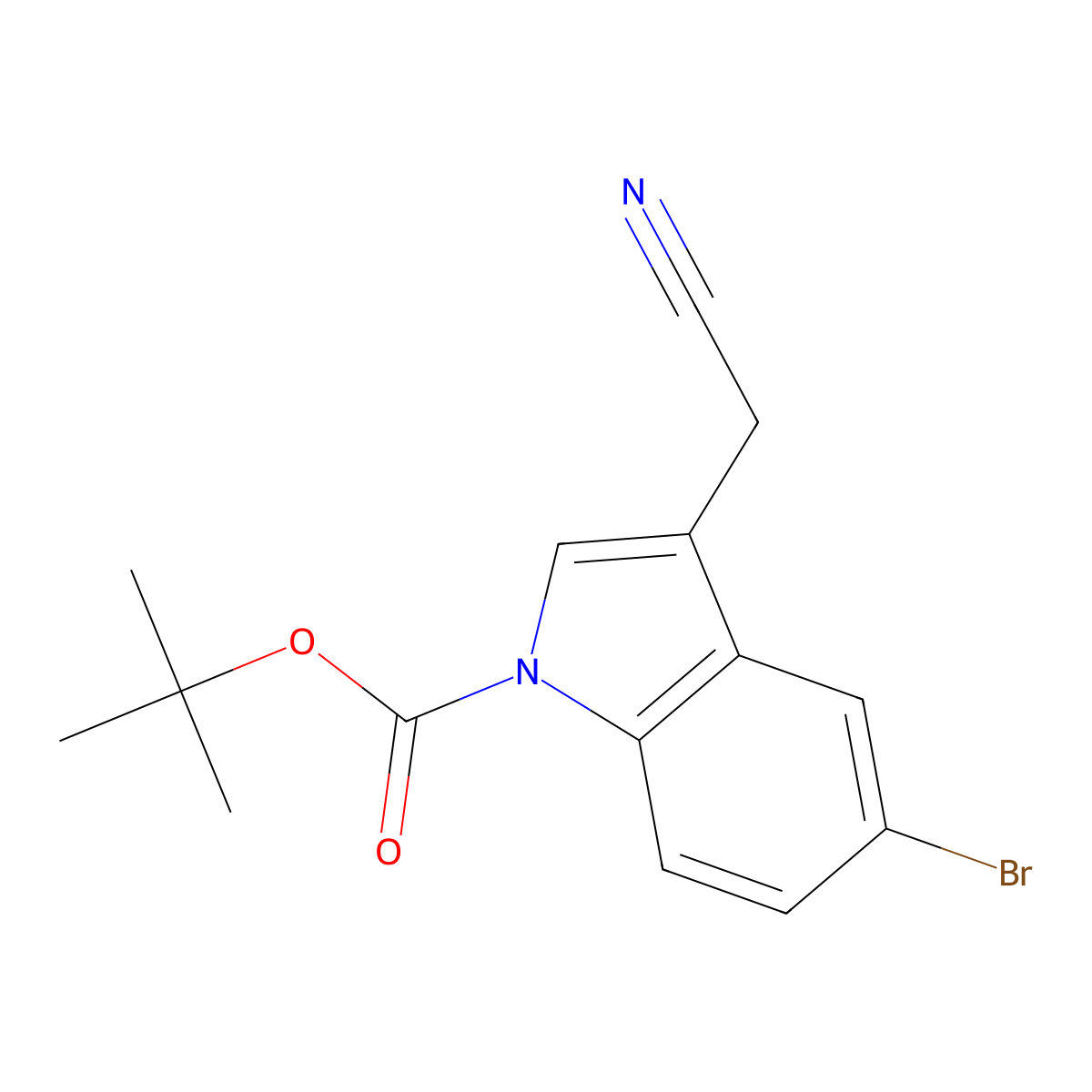 tert-Butyl 5-bromo-3-(cyanomethyl)-1H-indole-1-carboxylate molecular structure, CAS 1419874-03-5