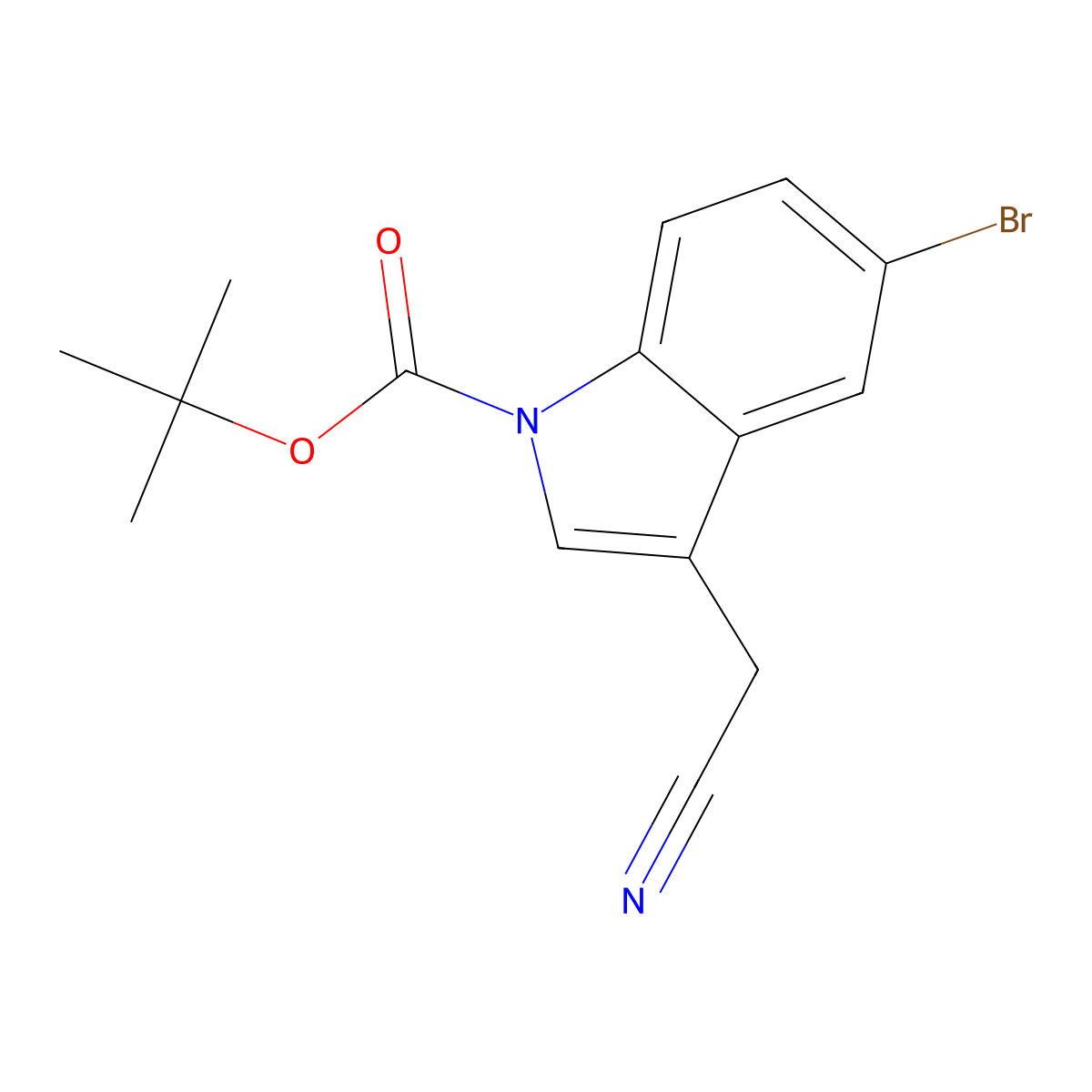 tert-Butyl 5-bromo-3-(cyanomethyl)-1H-indole-1-carboxylate molecular structure, CAS 1419874-03-5