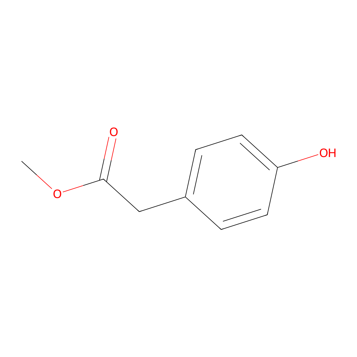 Benzeneacetic acid, 4-hydroxy-, methyl ester molecular structure, CAS 14199-15-6