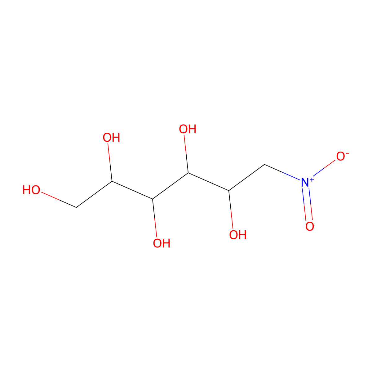 1-Deoxy-1-nitro-D-glucitol molecular structure, CAS 14199-88-3