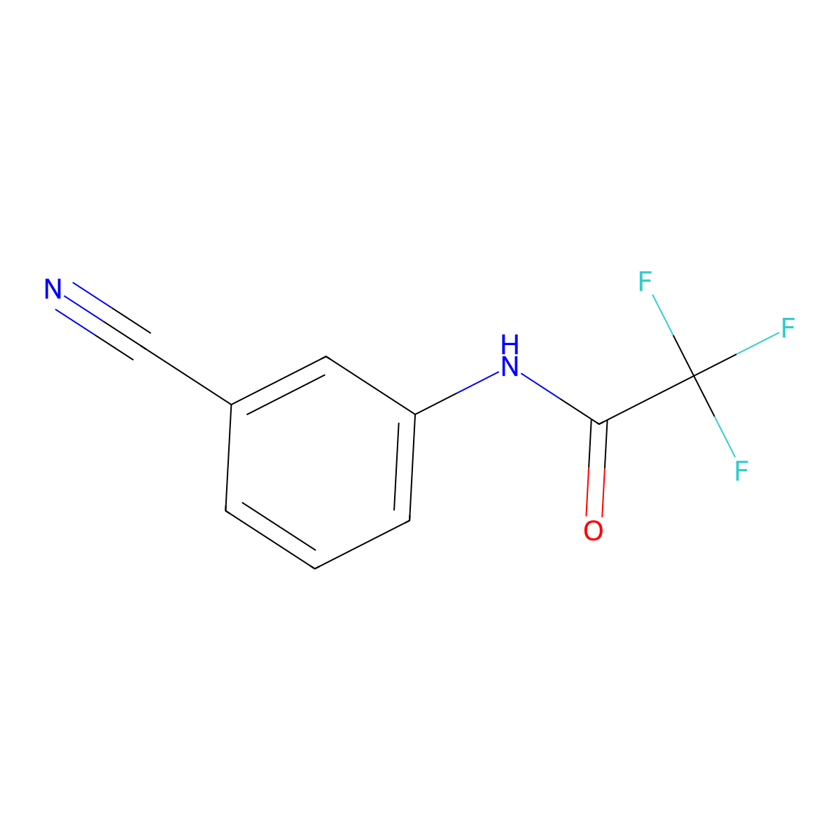 N-(3-cyanophenyl)-2,2,2-trifluoroacetamide molecular structure, CAS 141990-92-3