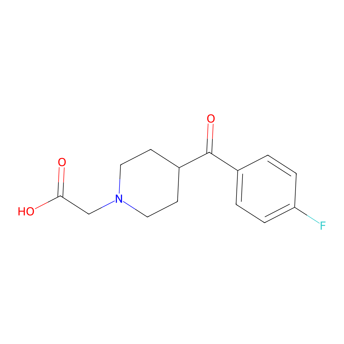 2-(4-(4-Fluorobenzoyl)piperidin-1-YL)acetic acid molecular structure, CAS 1419957-25-7