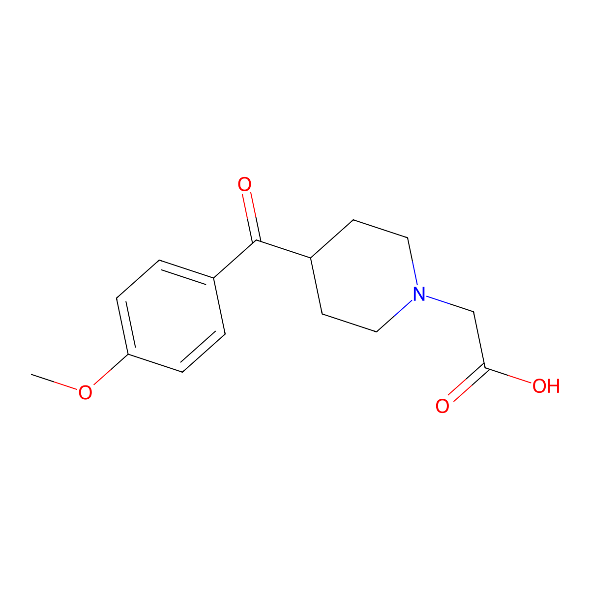 2-(4-(4-Methoxybenzoyl)piperidin-1-YL)acetic acid molecular structure, CAS 1419957-49-5