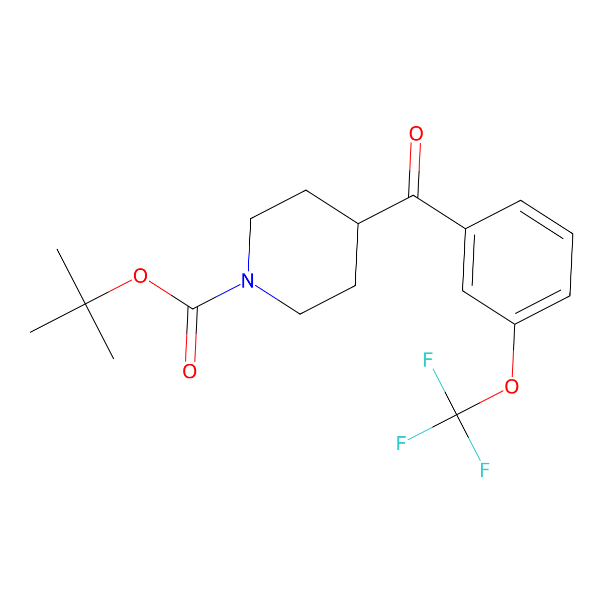 1,1-Dimethylethyl 4-[3-(trifluoromethoxy)benzoyl]-1-piperidinecarboxylate molecular structure, CAS 1419958-40-9