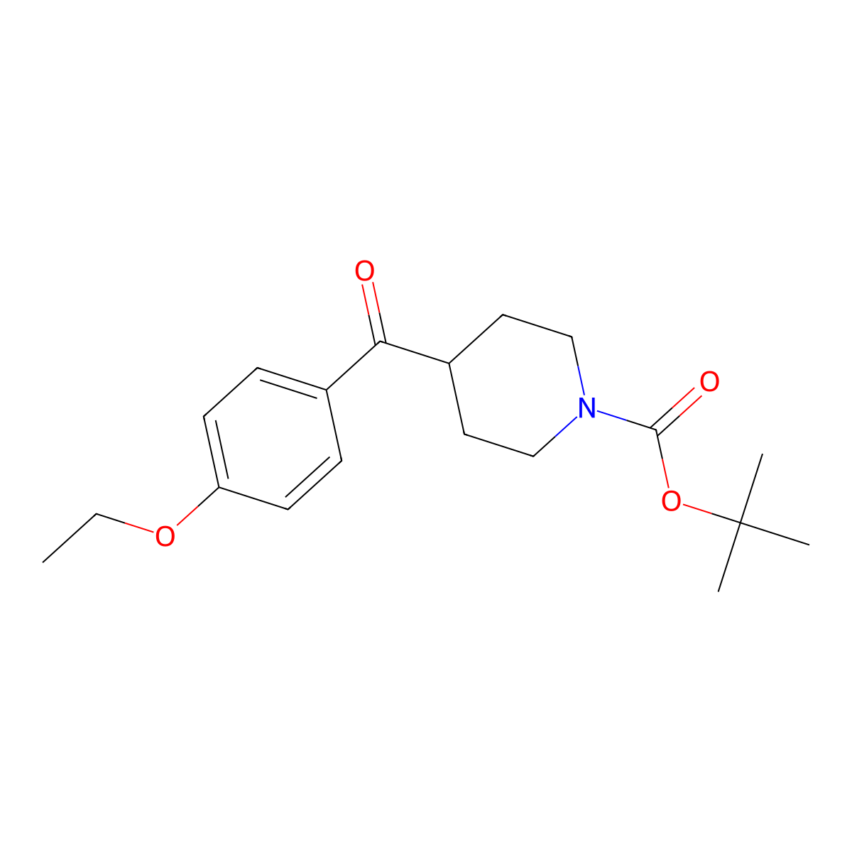 Tert-butyl 4-(4-ethoxybenzoyl)piperidine-1-carboxylate molecular structure, CAS 1419960-13-6