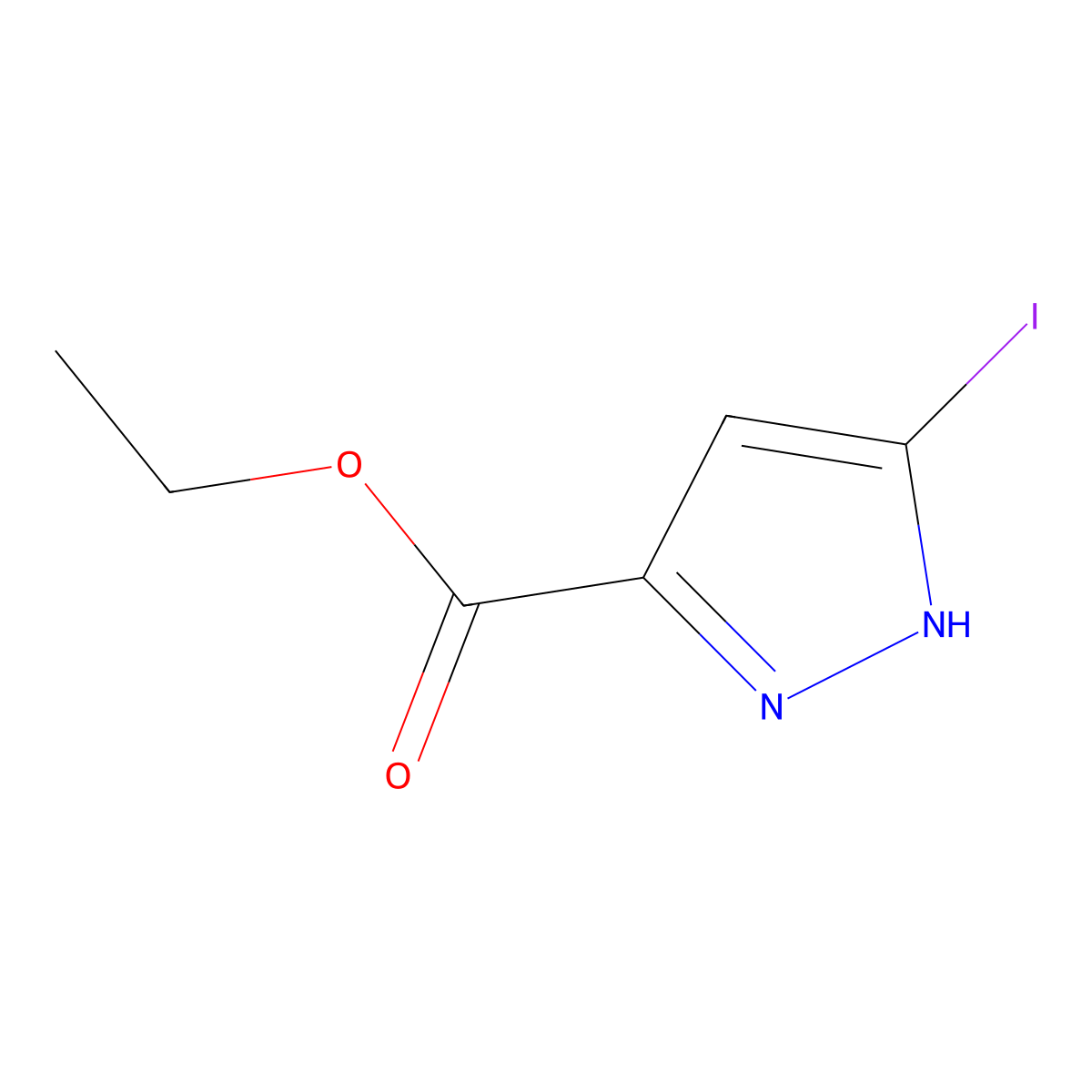 Ethyl 5-iodo-1H-pyrazole-3-carboxylate molecular structure, CAS 141998-77-8