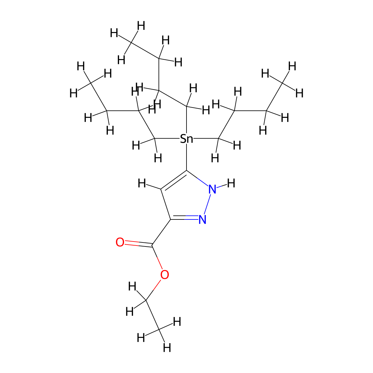 5-Tributylstannyl-1H-pyrazole-3-carboxylic acid ethyl ester molecular structure, CAS 141998-85-8