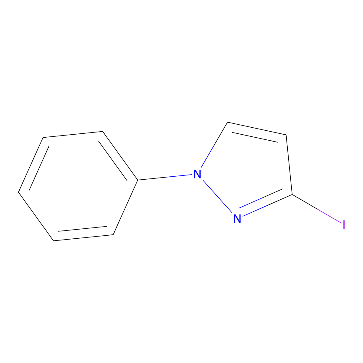 3-iodo-1-phenyl-1H-pyrazole molecular structure, CAS 141998-90-5