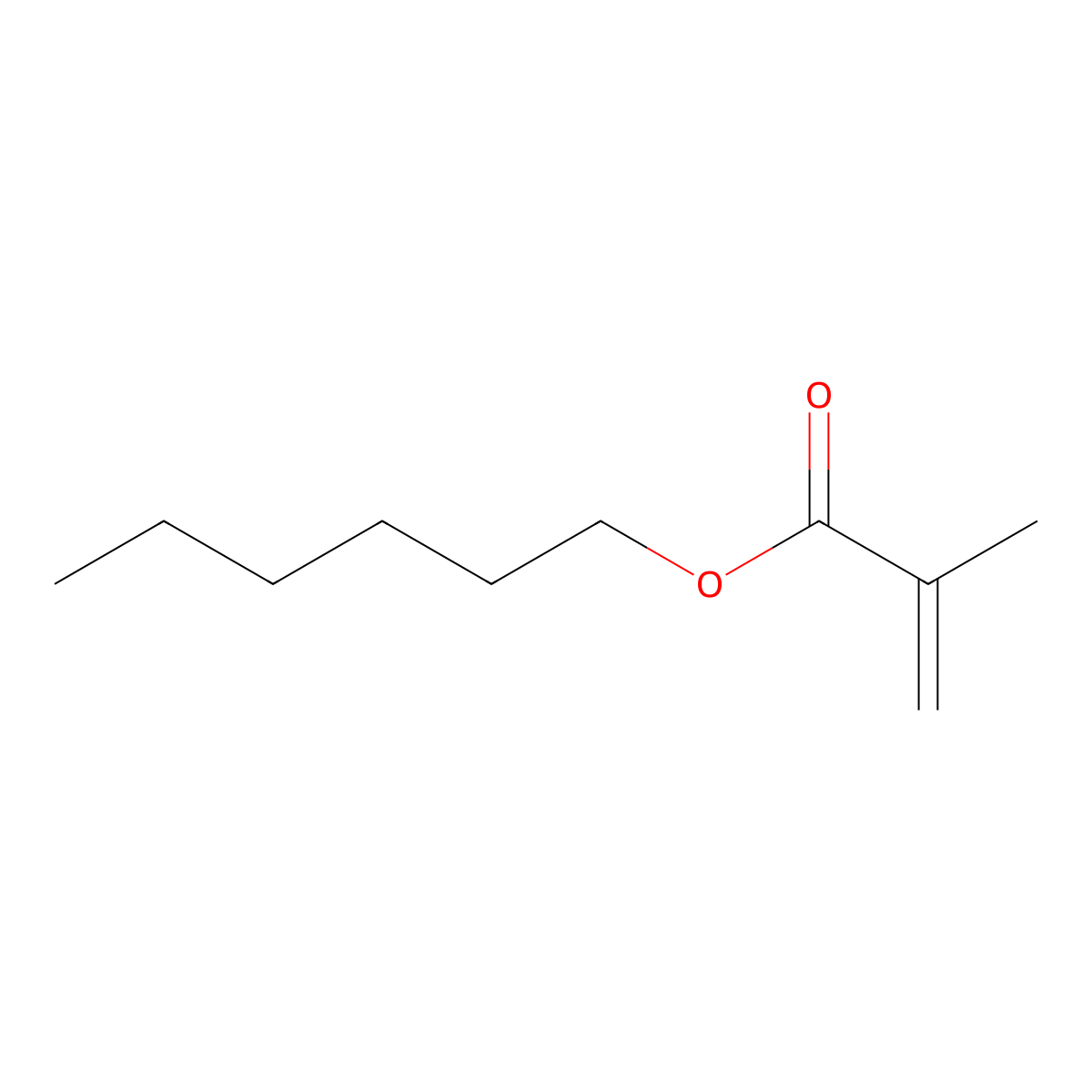 Hexyl methacrylate molecular structure, CAS 142-09-6