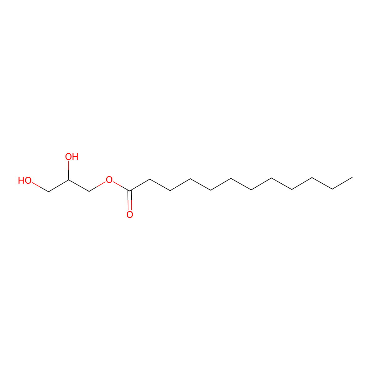 Monolaurin molecular structure, CAS 142-18-7