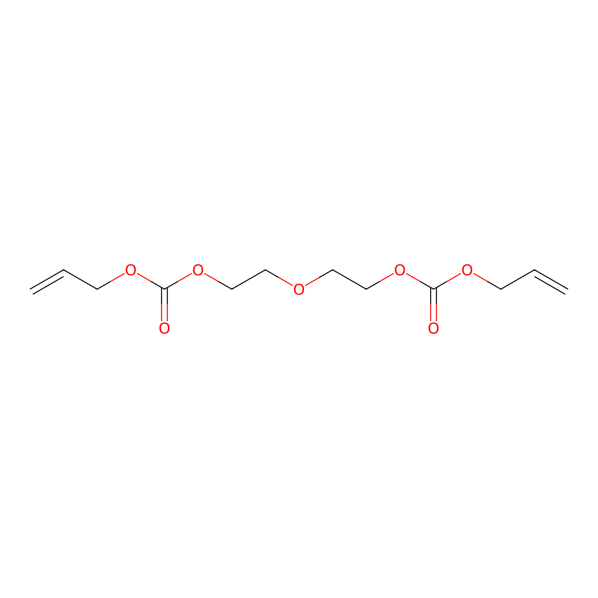 Diallyl diglycol carbonate molecular structure, CAS 142-22-3