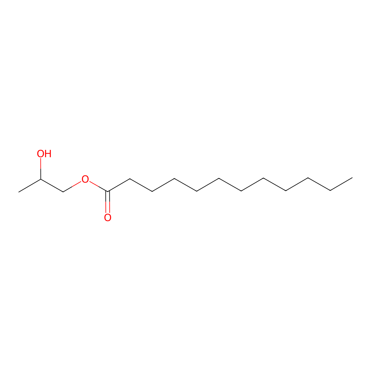Propylene Glycol Monolaurate molecular structure, CAS 142-55-2