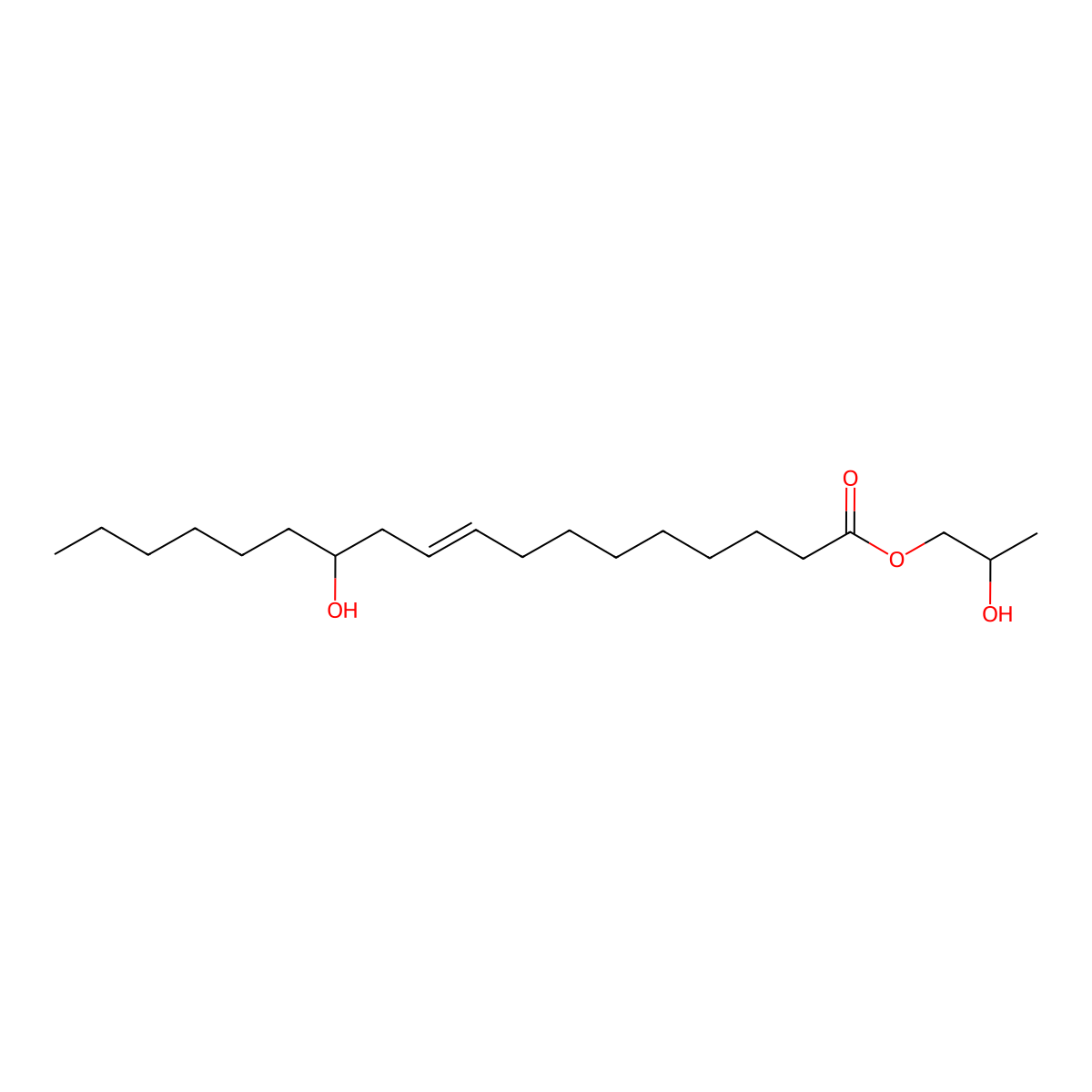 2-Hydroxypropyl ricinoleate molecular structure, CAS 142-56-3