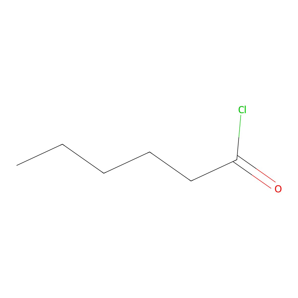 Hexanoyl chloride molecular structure, CAS 142-61-0