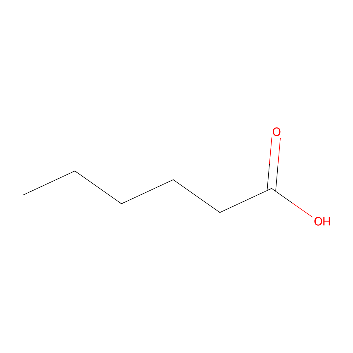 Hexanoic Acid molecular structure, CAS 142-62-1