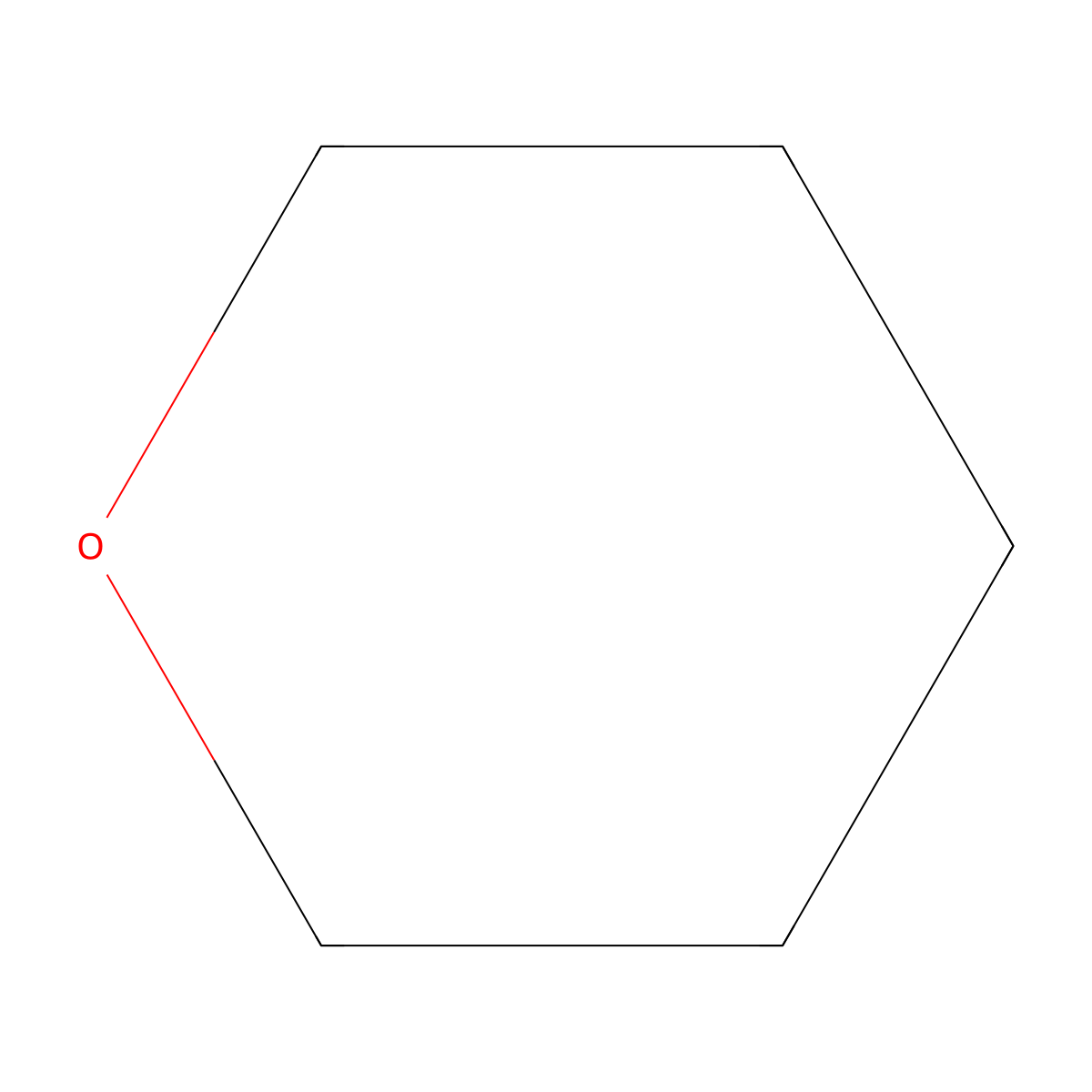 Tetrahydropyran molecular structure, CAS 142-68-7
