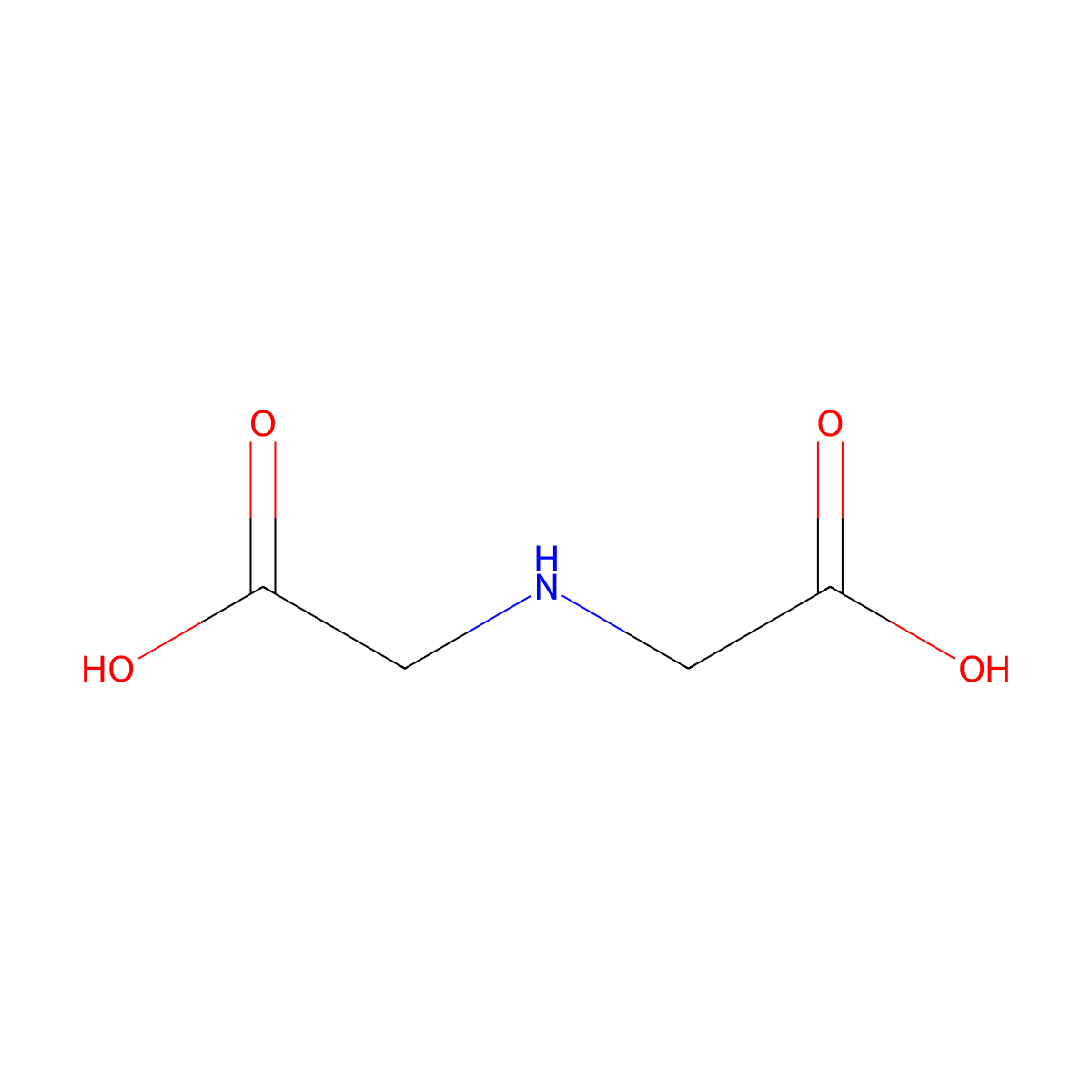 Iminodiacetic acid molecular structure, CAS 142-73-4