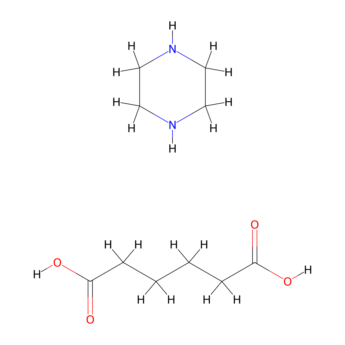 Piperazine Adipate molecular structure, CAS 142-88-1