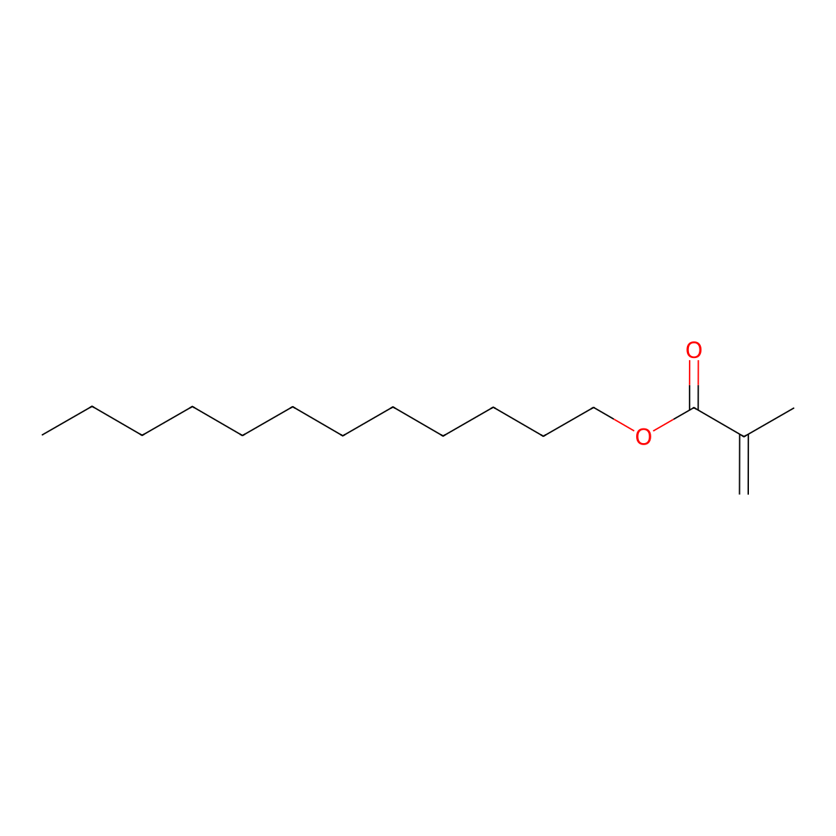 Lauryl Methacrylate molecular structure, CAS 142-90-5