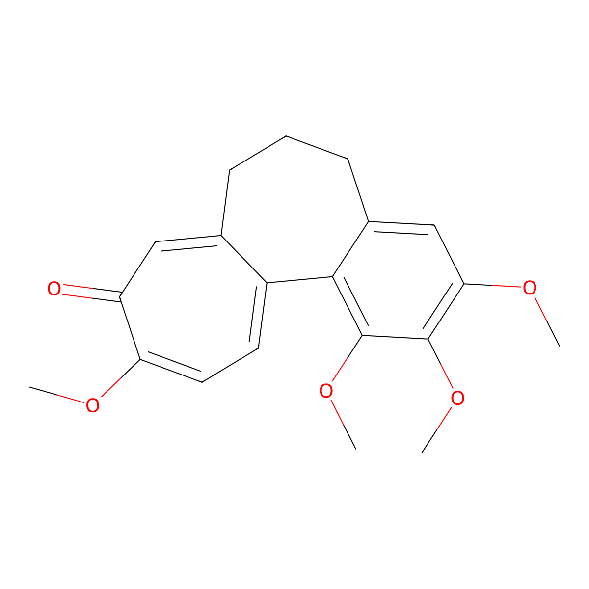 6,7-Dihydro-1,2,3,10-tetramethoxybenzo(a)heptalen-9(5H)-one molecular structure, CAS 1420-08-2
