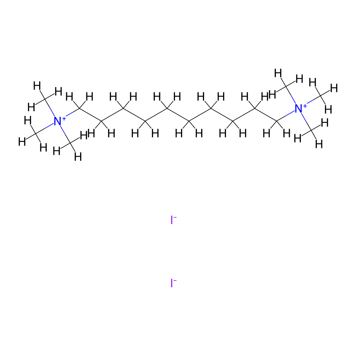 Decamethonium iodide molecular structure, CAS 1420-40-2