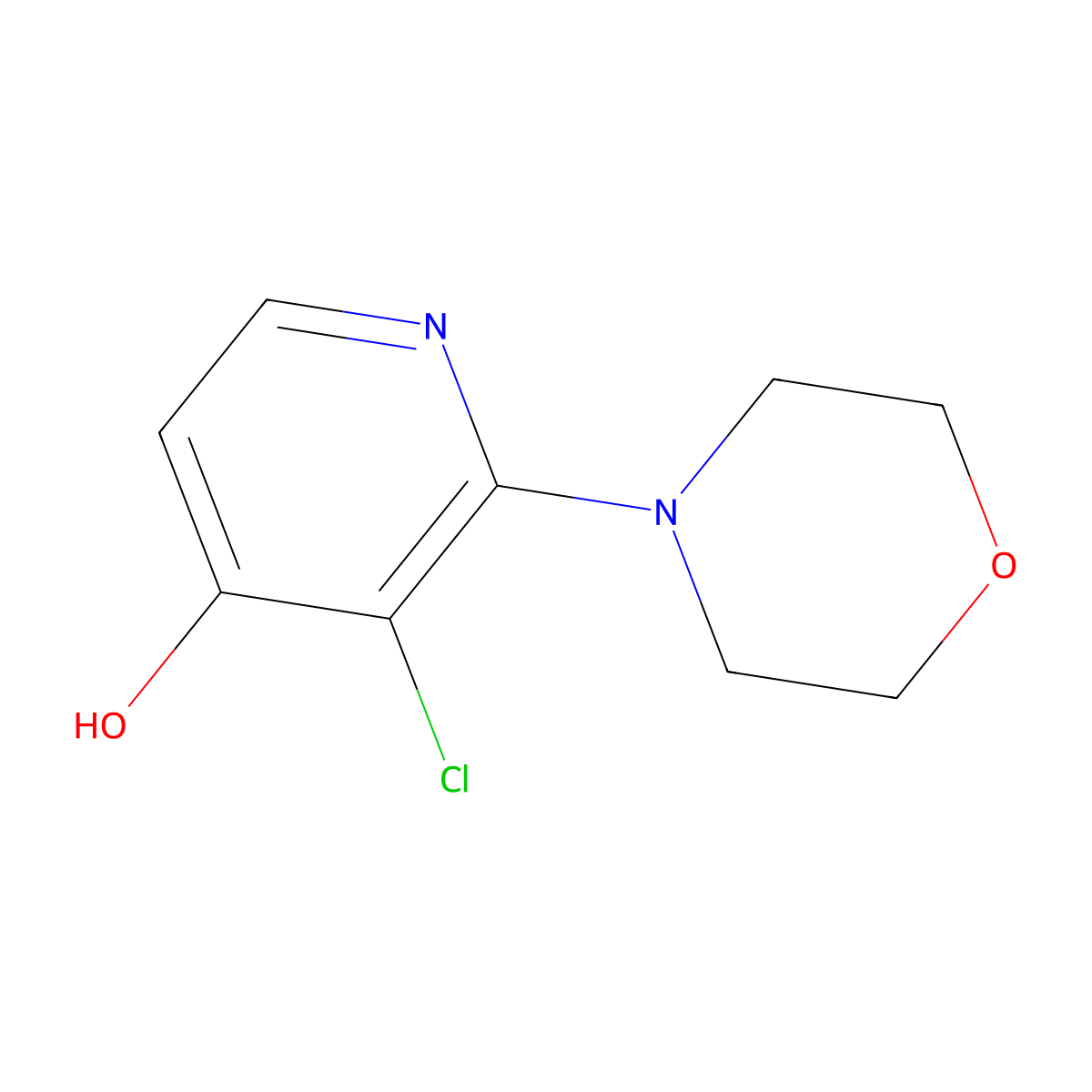 3-Chloro-2-(morpholin-4-yl)pyridin-4-ol molecular structure, CAS 1420034-39-4