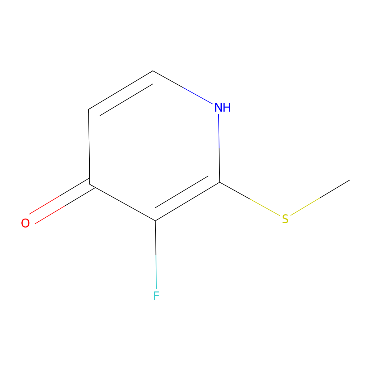 3-Fluoro-4-hydroxy-2-(thiomethyl)pyridine molecular structure, CAS 1420034-41-8