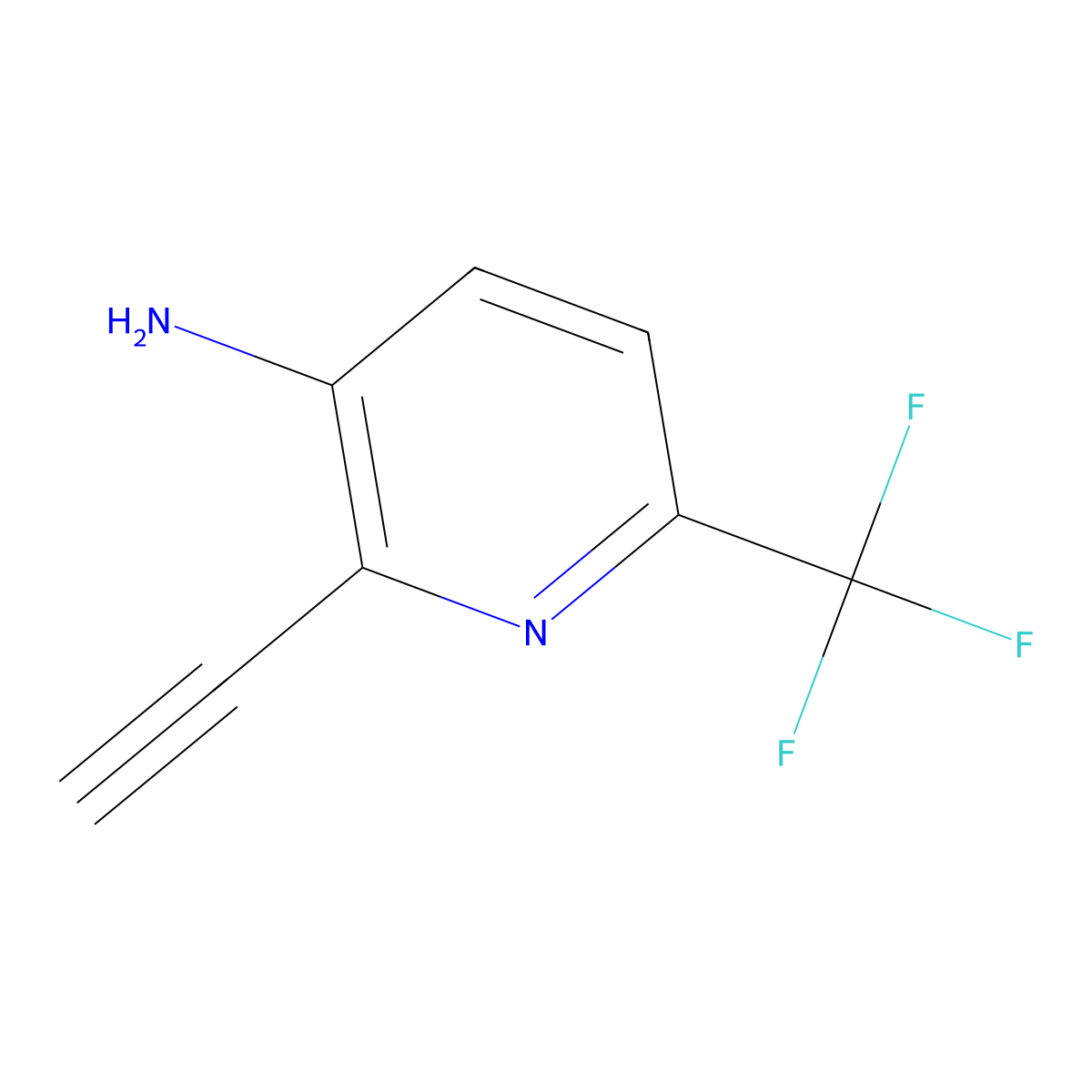 2-Ethynyl-6-(trifluoromethyl)pyridin-3-amine molecular structure, CAS 1420070-38-7