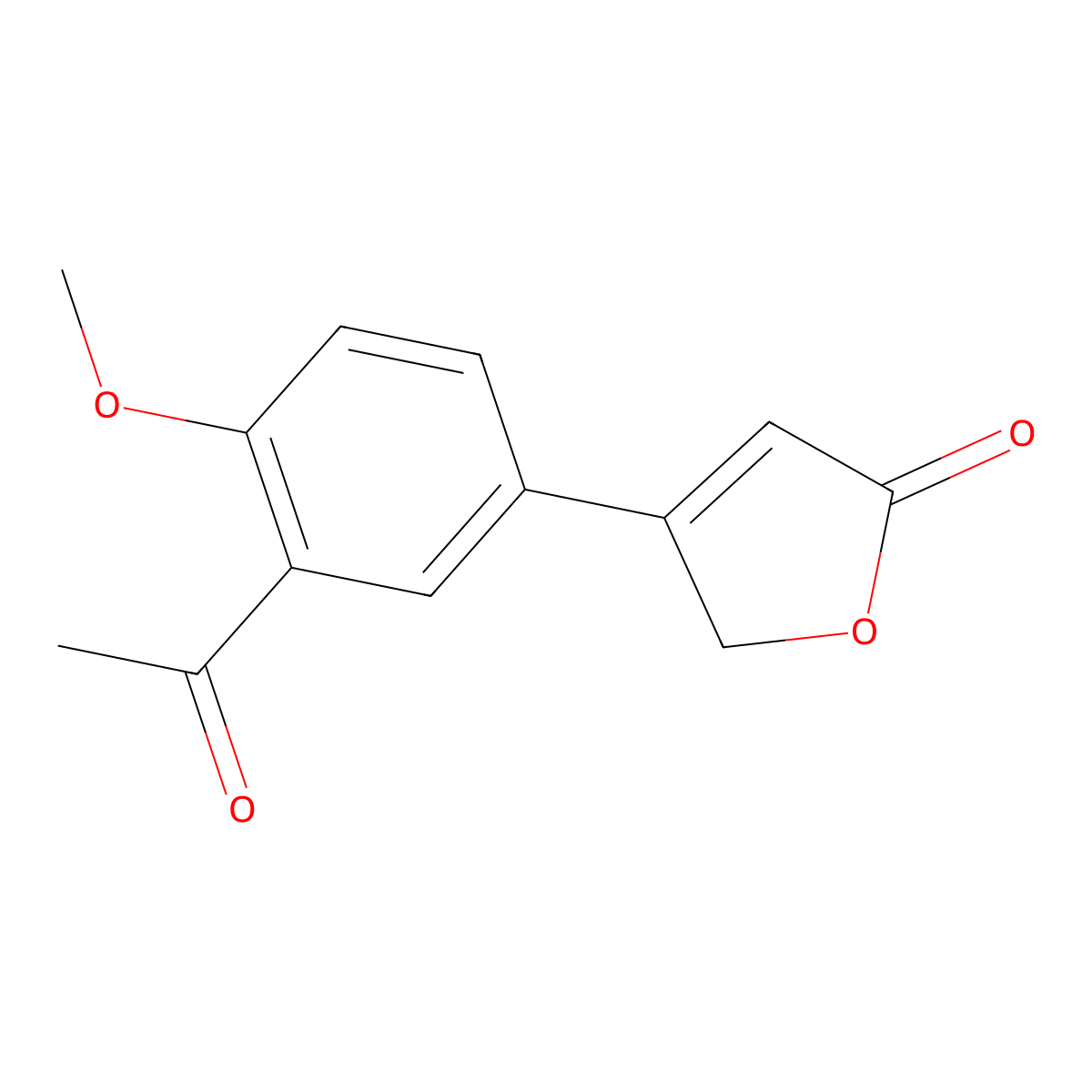 4-(3-Acetyl-4-methoxyphenyl)furan-2(5H)-one molecular structure, CAS 14201-58-2