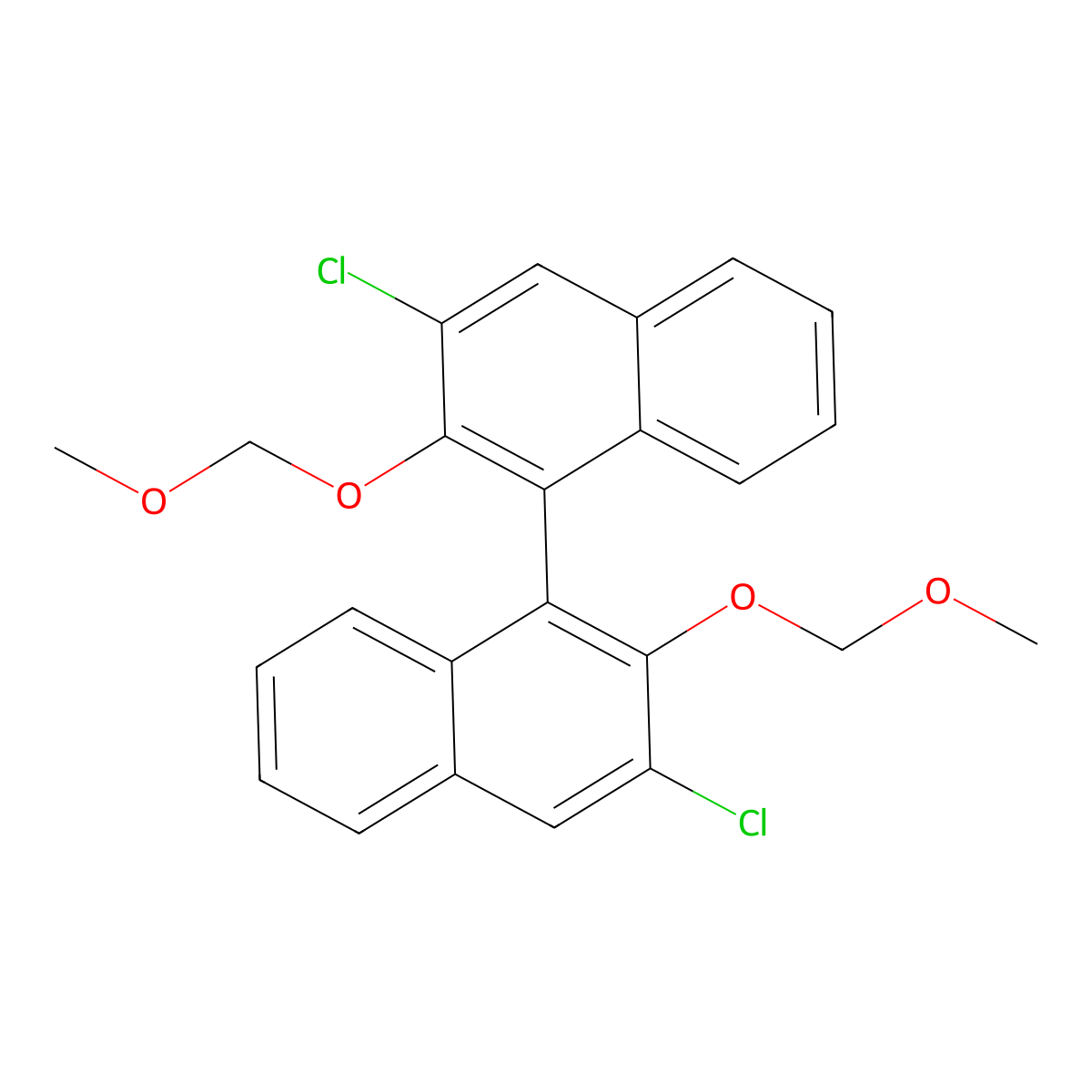 3,3'-Dichloro-2,2'-bis(methoxymethoxy)-(+-)-1,1'-binaphthalene molecular structure, CAS 142010-86-4