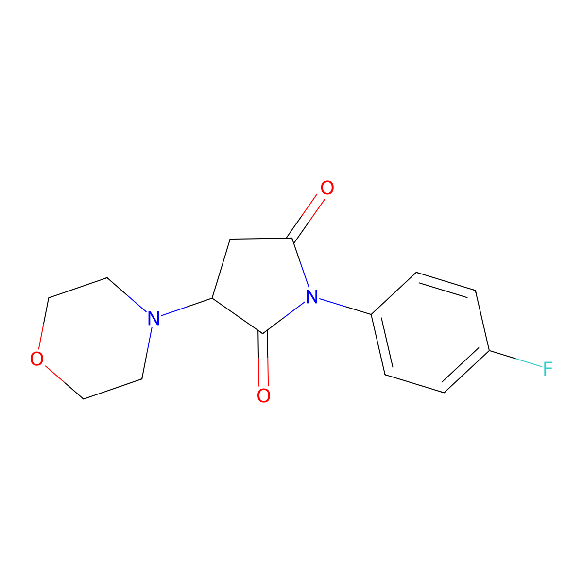 1-(4-Fluorophenyl)-3-(morpholin-4-yl)pyrrolidine-2,5-dione molecular structure, CAS 142014-07-1
