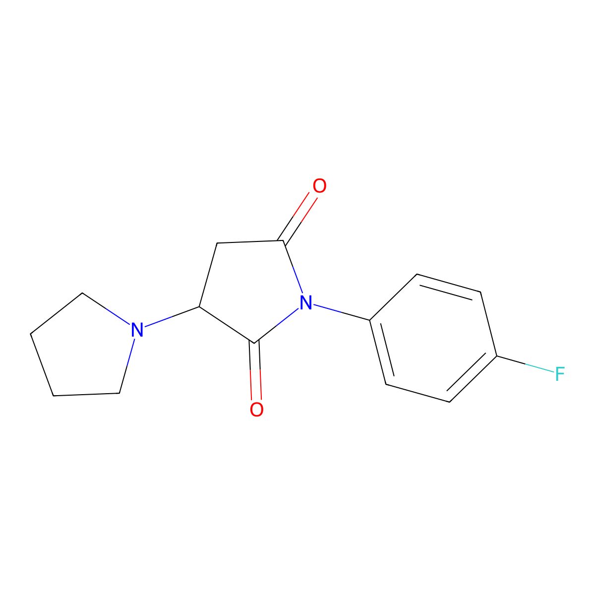1-(4-Fluorophenyl)-3-pyrrolidin-1-ylpyrrolidine-2,5-dione molecular structure, CAS 142014-08-2