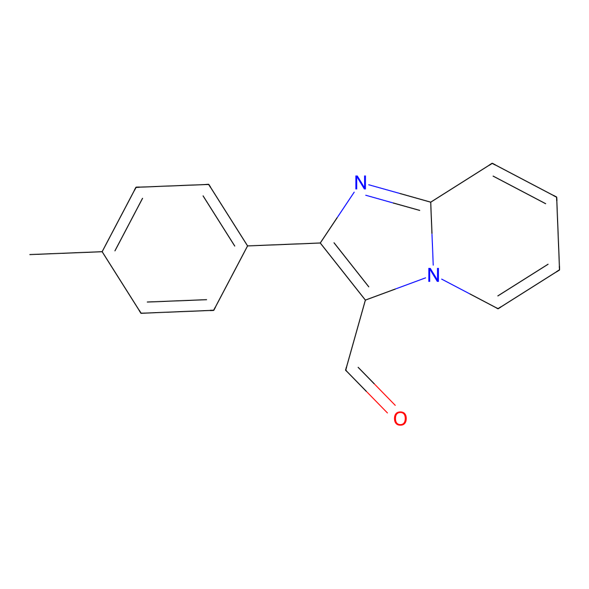 2-(4-Methylphenyl)imidazo(1,2-a)pyridine-3-carbaldehyde molecular structure, CAS 142016-38-4