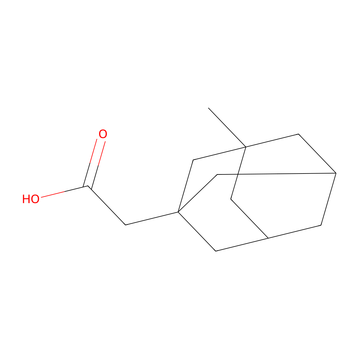 3-Methyl-1-adamantaneacetic acid molecular structure, CAS 14202-13-2