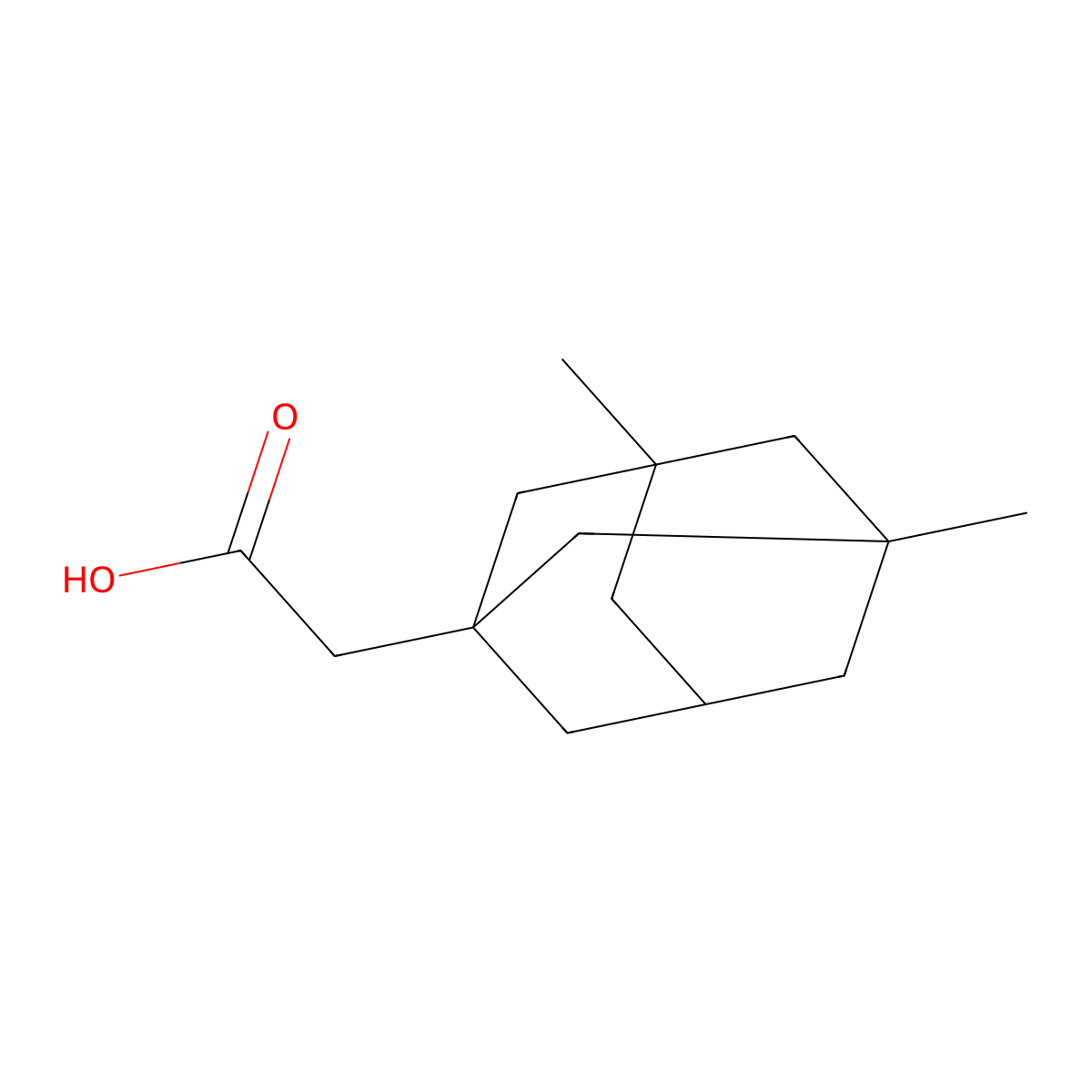 2-(3,5-Dimethyladamantan-1-yl)acetic acid molecular structure, CAS 14202-14-3