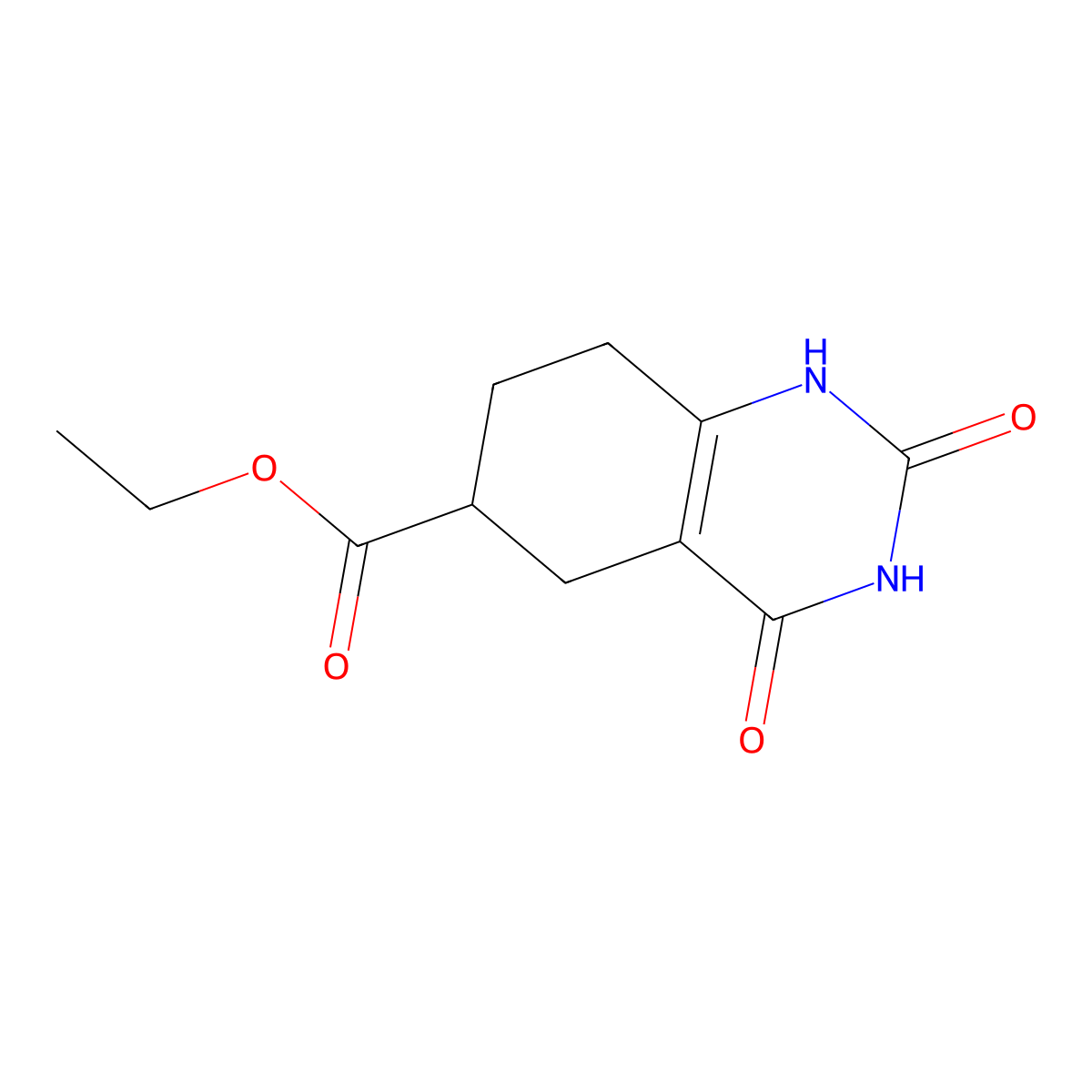 Ethyl 2,4-dihydroxy-5,6,7,8-tetrahydroquinazoline-6-carboxylate molecular structure, CAS 142027-05-2