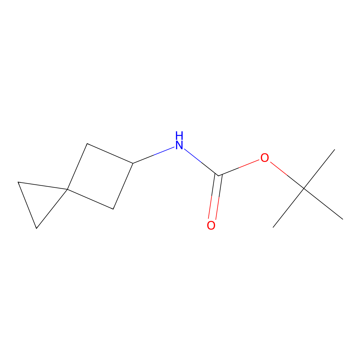 tert-Butyl spiro[2.3]hexan-5-ylcarbamate molecular structure, CAS 1420270-95-6