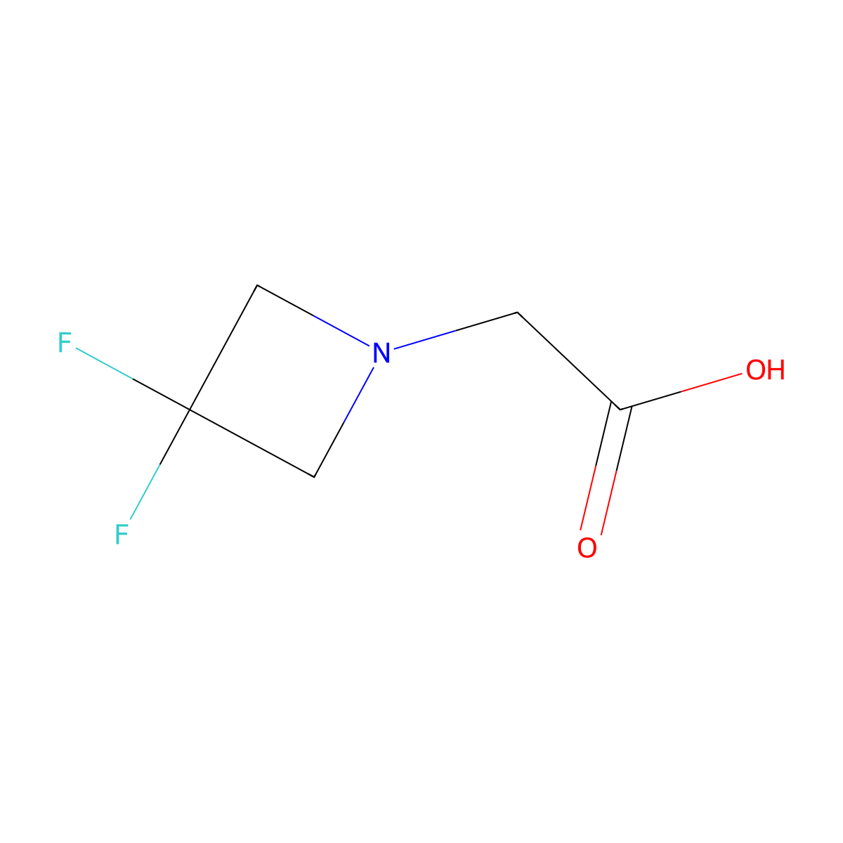 2-(3,3-Difluoroazetidin-1-yl)acetic acid molecular structure, CAS 1420271-48-2