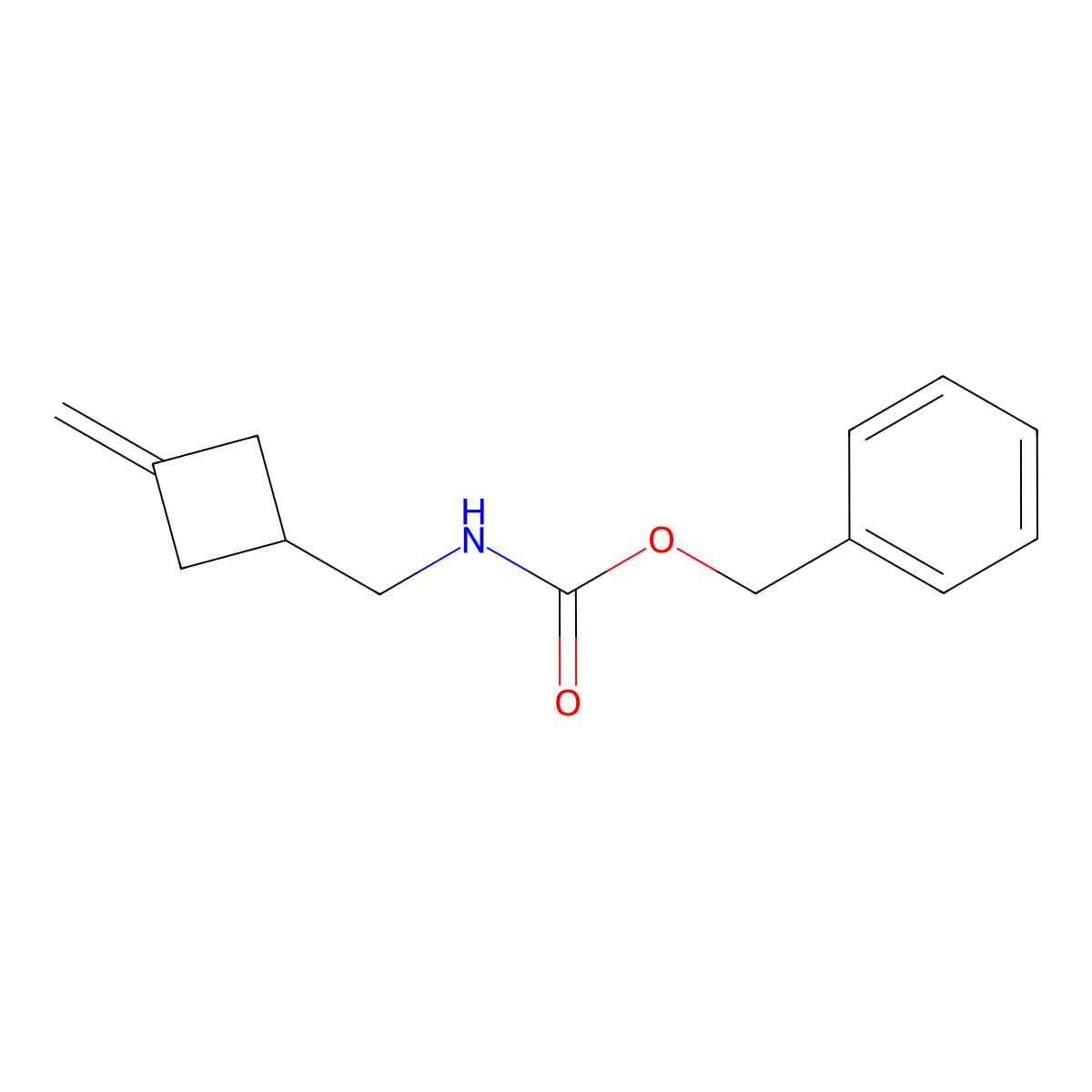 benzyl N-[(3-methylidenecyclobutyl)methyl]carbamate molecular structure, CAS 1420294-67-2