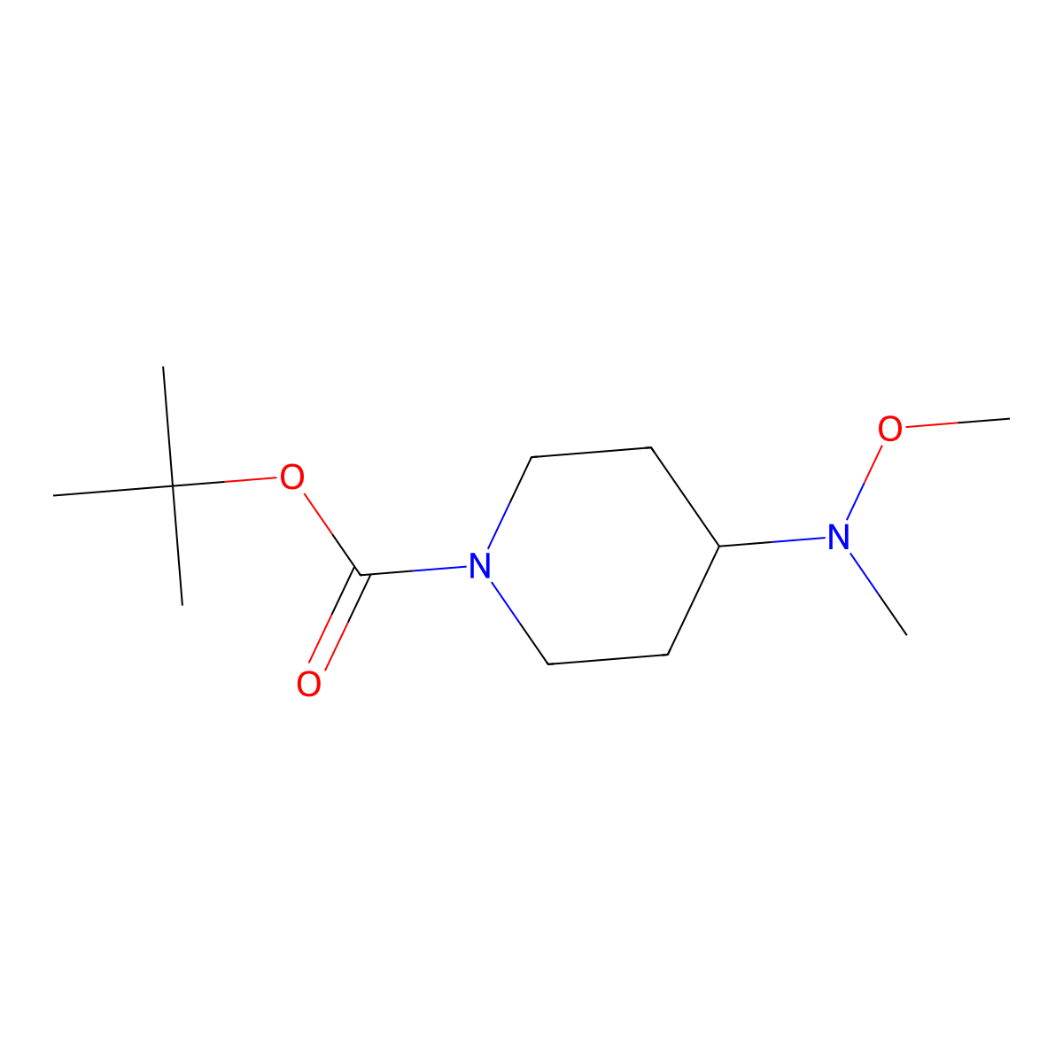 Tert-butyl 4-[methoxy(methyl)amino]piperidine-1-carboxylate molecular structure, CAS 1420294-87-6